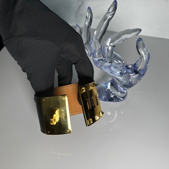 Hermès Extreme Kelly Dog Black & Gold Bracelet Size S - Picture 11 of 16